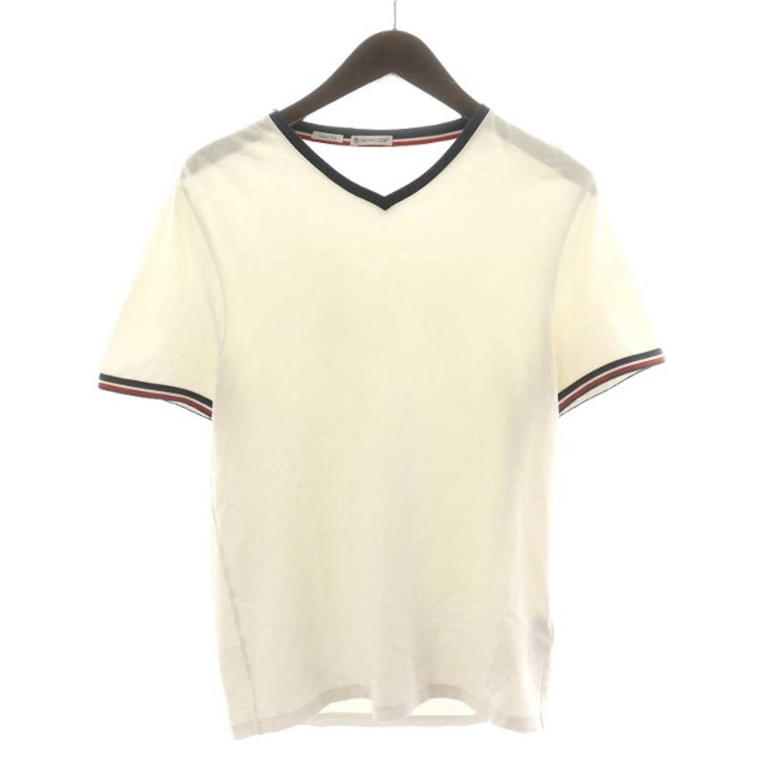 MONCLER(モンクレール)のMONCLER MAGLIA SCOLLO A V Tシャツ 半袖 S 白 メンズのトップス(Tシャツ/カットソー(半袖/袖なし))の商品写真