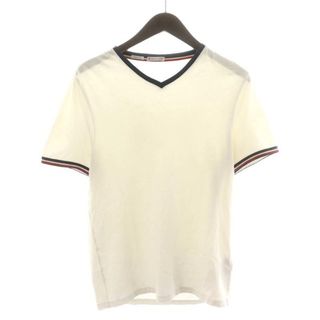 モンクレール(MONCLER)のMONCLER MAGLIA SCOLLO A V Tシャツ 半袖 S 白(Tシャツ/カットソー(半袖/袖なし))