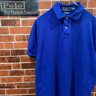 ポロラルフローレン(POLO RALPH LAUREN)のR2 ポロ バイ ラルフローレン 古着 ポロシャツ 目なし ロゴなし 青シャツ(ポロシャツ)