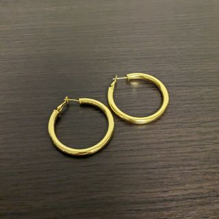 ゴールド　ビッグフープピアス(ピアス)