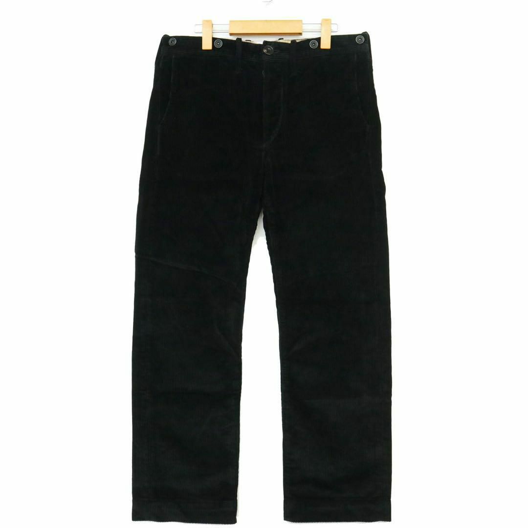 【美品】RRL BLACK CORDUROY PANTS 太畝 バックルバック