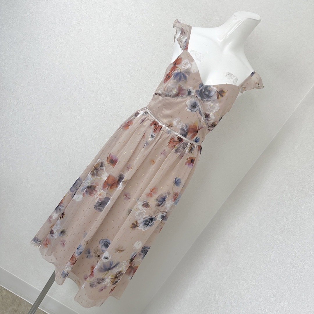 新品未使用⭐︎Little Mistress シフォンプリーツ膝丈ドレス M