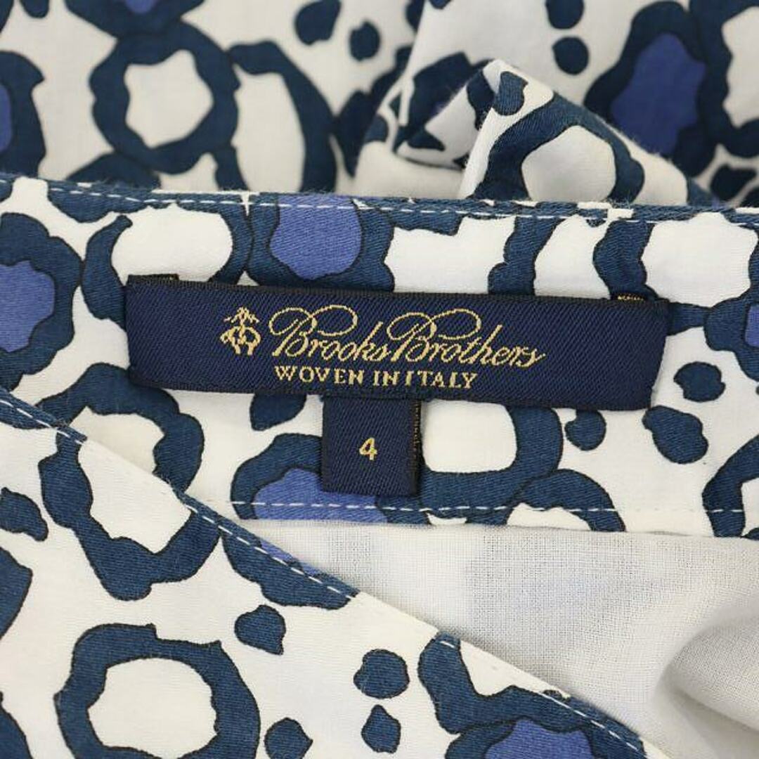 Brooks Brothers(ブルックスブラザース)のブルックスブラザーズ 総柄スカート タック ひざ丈 4 白 紺 青 /HS レディースのスカート(ひざ丈スカート)の商品写真