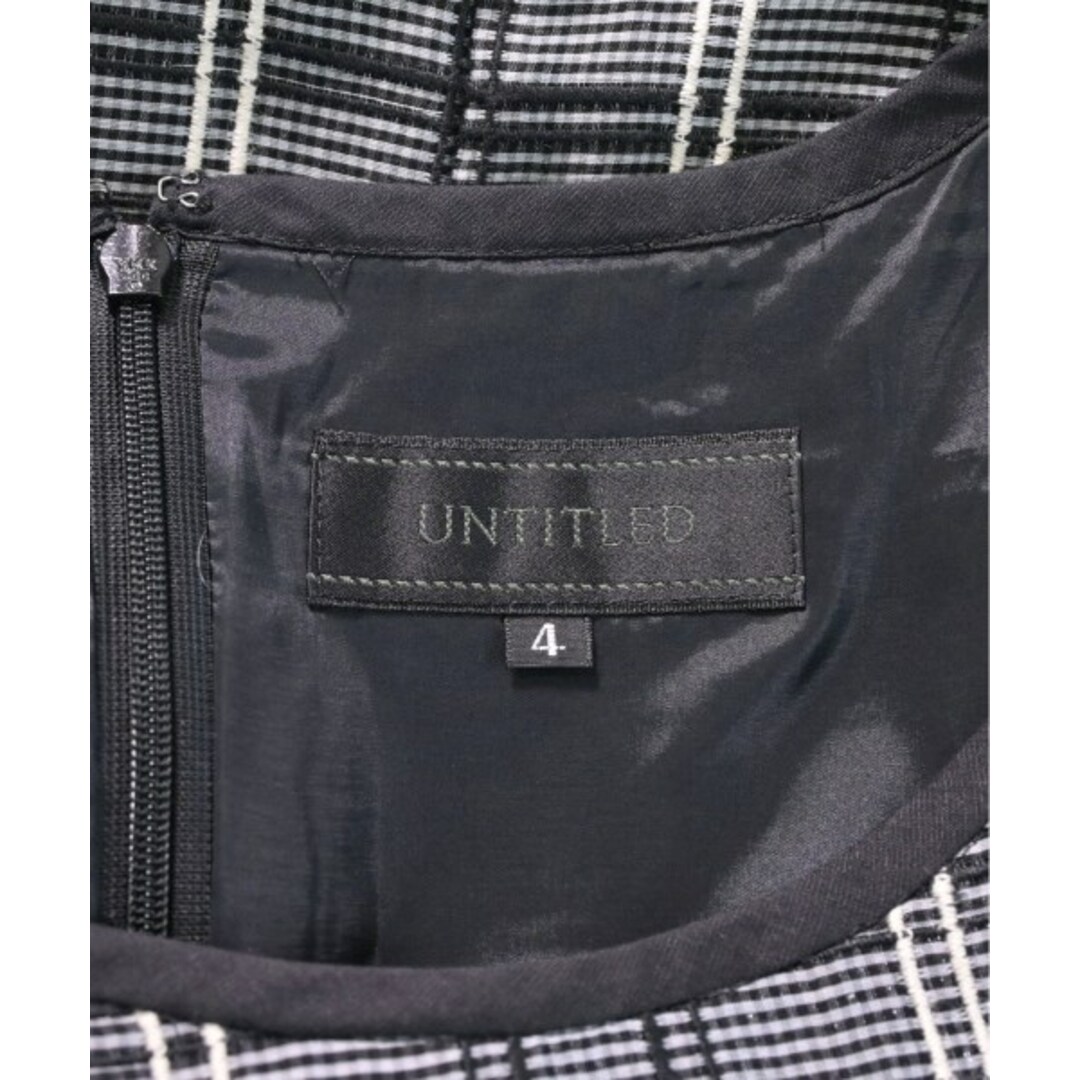 UNTITLED(アンタイトル)のUNTITLED ワンピース 4(XL位) グレーx黒x白(チェック) 【古着】【中古】 レディースのワンピース(ひざ丈ワンピース)の商品写真