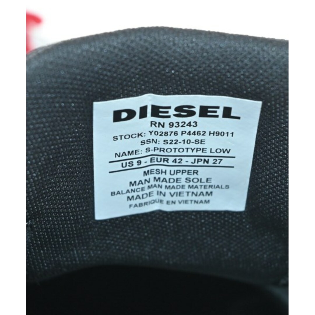 DIESEL(ディーゼル)のDIESEL ディーゼル スニーカー 27cm 白x黒x赤 【古着】【中古】 メンズの靴/シューズ(スニーカー)の商品写真