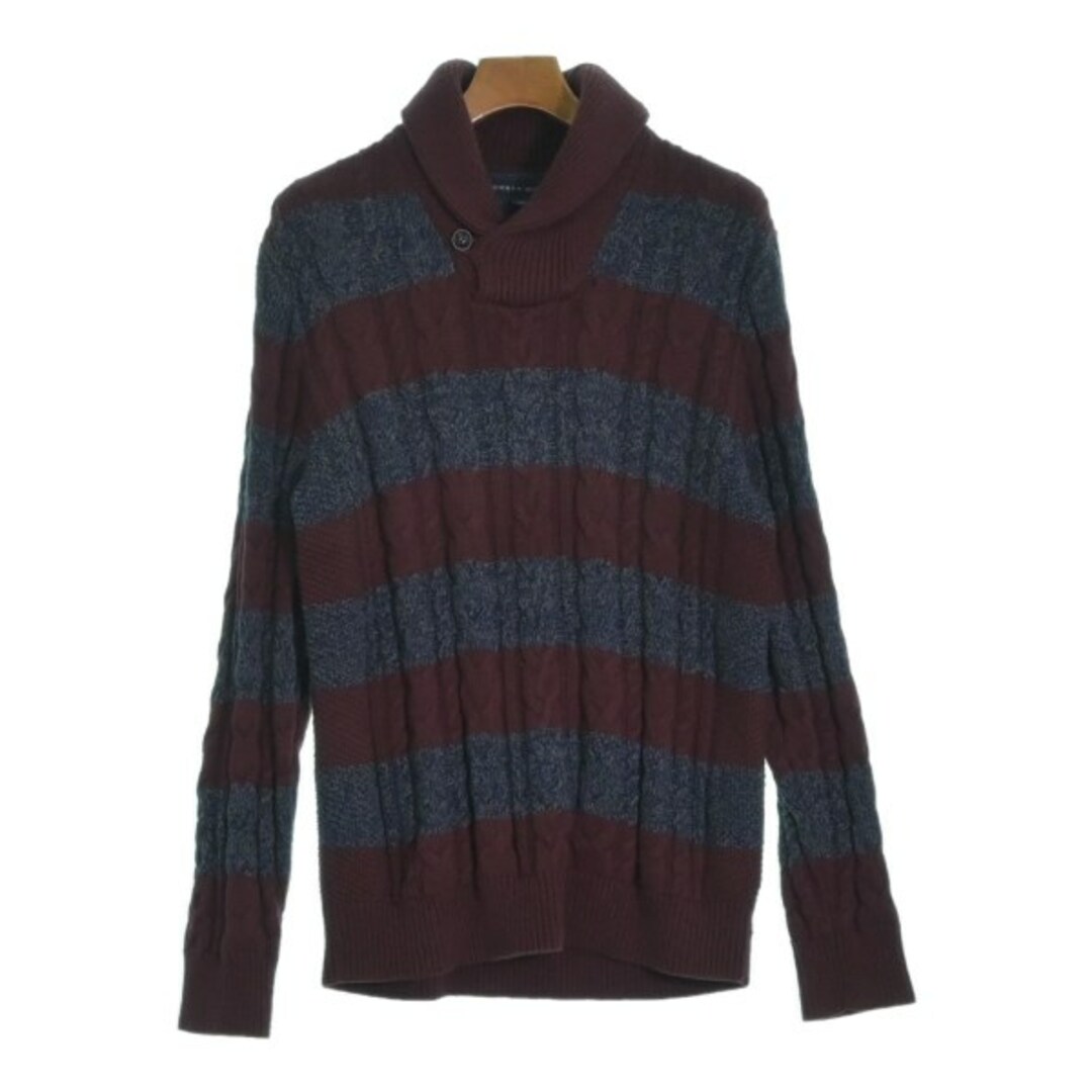 TOMMY HILFIGER(トミーヒルフィガー)のTOMMY HILFIGER ニット・セーター L 赤紫等(ボーダー) 【古着】【中古】 メンズのトップス(ニット/セーター)の商品写真