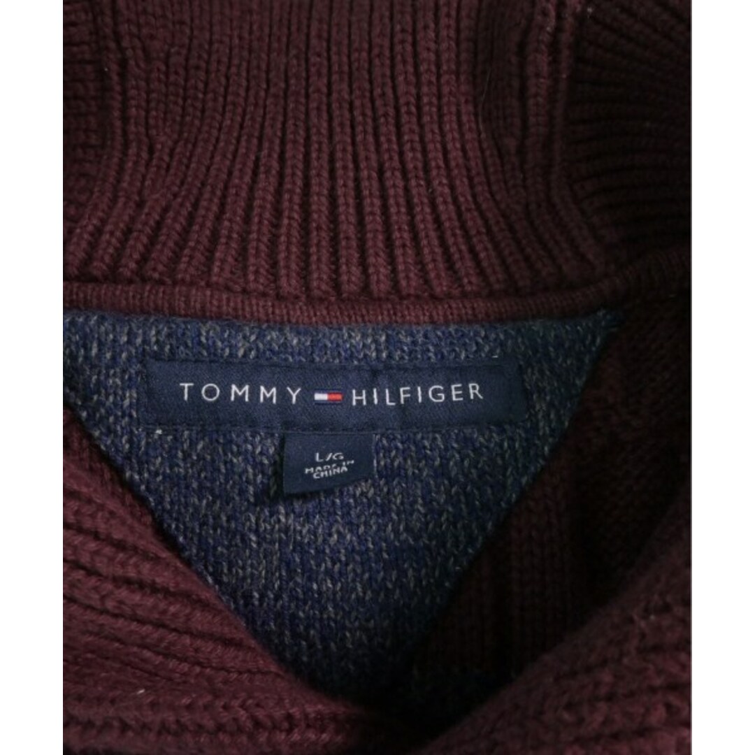 TOMMY HILFIGER(トミーヒルフィガー)のTOMMY HILFIGER ニット・セーター L 赤紫等(ボーダー) 【古着】【中古】 メンズのトップス(ニット/セーター)の商品写真