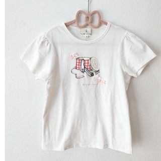 クミキョク(kumikyoku（組曲）)の【KUMIKYOKU】半袖Tシャツ【ポンポネット】リボン付きカットソー 150(Tシャツ/カットソー)
