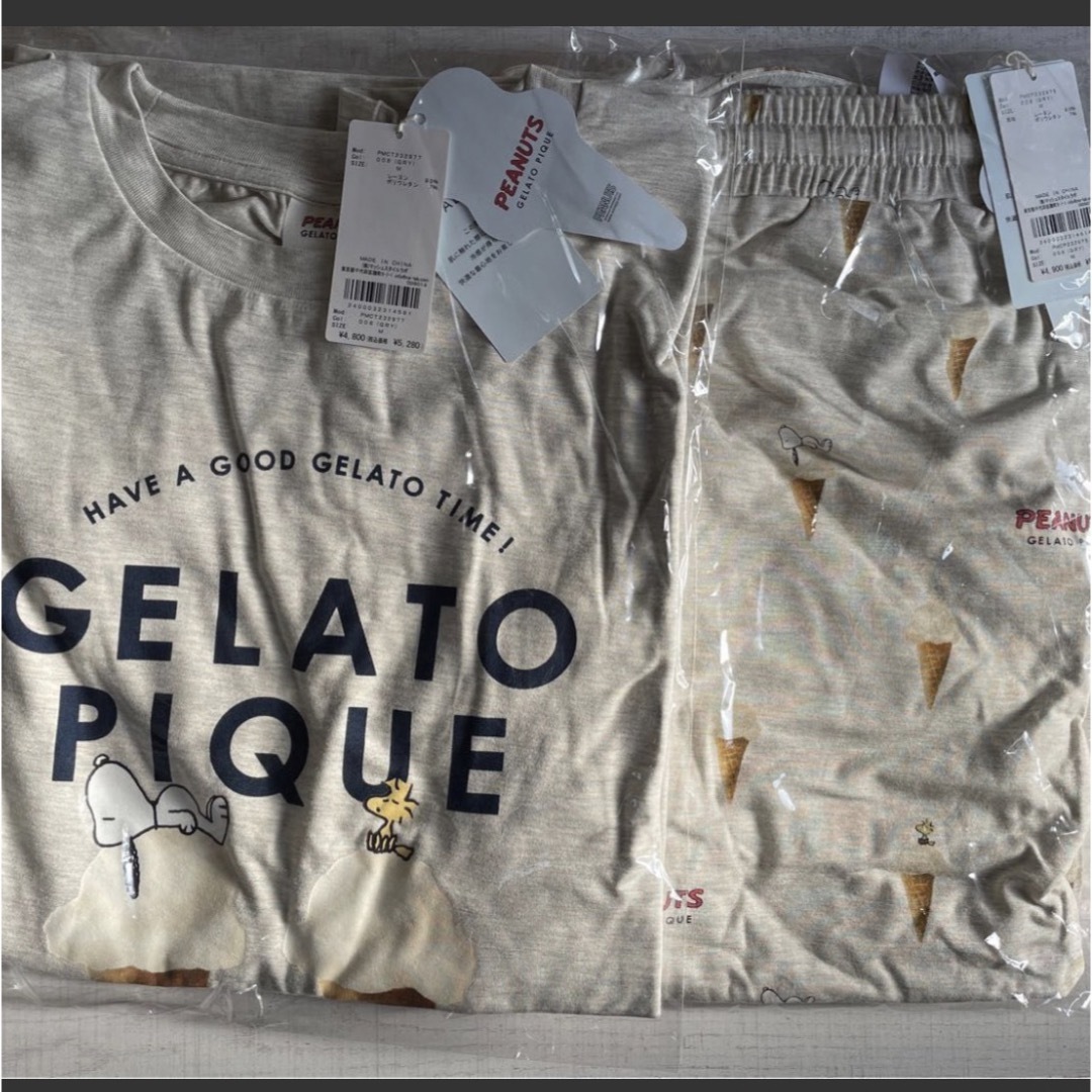 gelato pique(ジェラートピケ)の【PEANUTS】【HOMME】ワンポイントTシャツ＆ハーフパンツSET レディースのルームウェア/パジャマ(ルームウェア)の商品写真