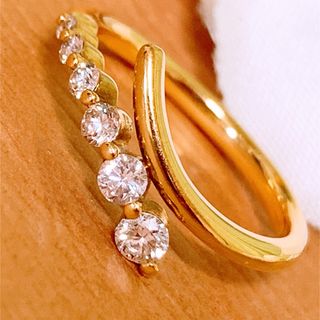 豪華✨D0.30CT❗️k18ダイヤモンドリング k18ダイヤリングの通販 by