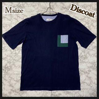 ディスコート(Discoat)の古着 半袖Tシャツ ディスコート Discoat メンズ ポケット ネイビー 紺(Tシャツ/カットソー(半袖/袖なし))