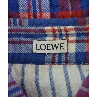 LOEWE ロエベ カジュアルシャツ XS 青x白x赤等(チェック)