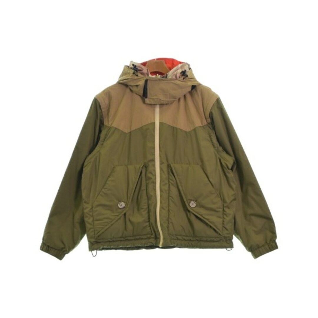 WOOLRICH ダウンジャケット/ダウンベスト S カーキxベージュ