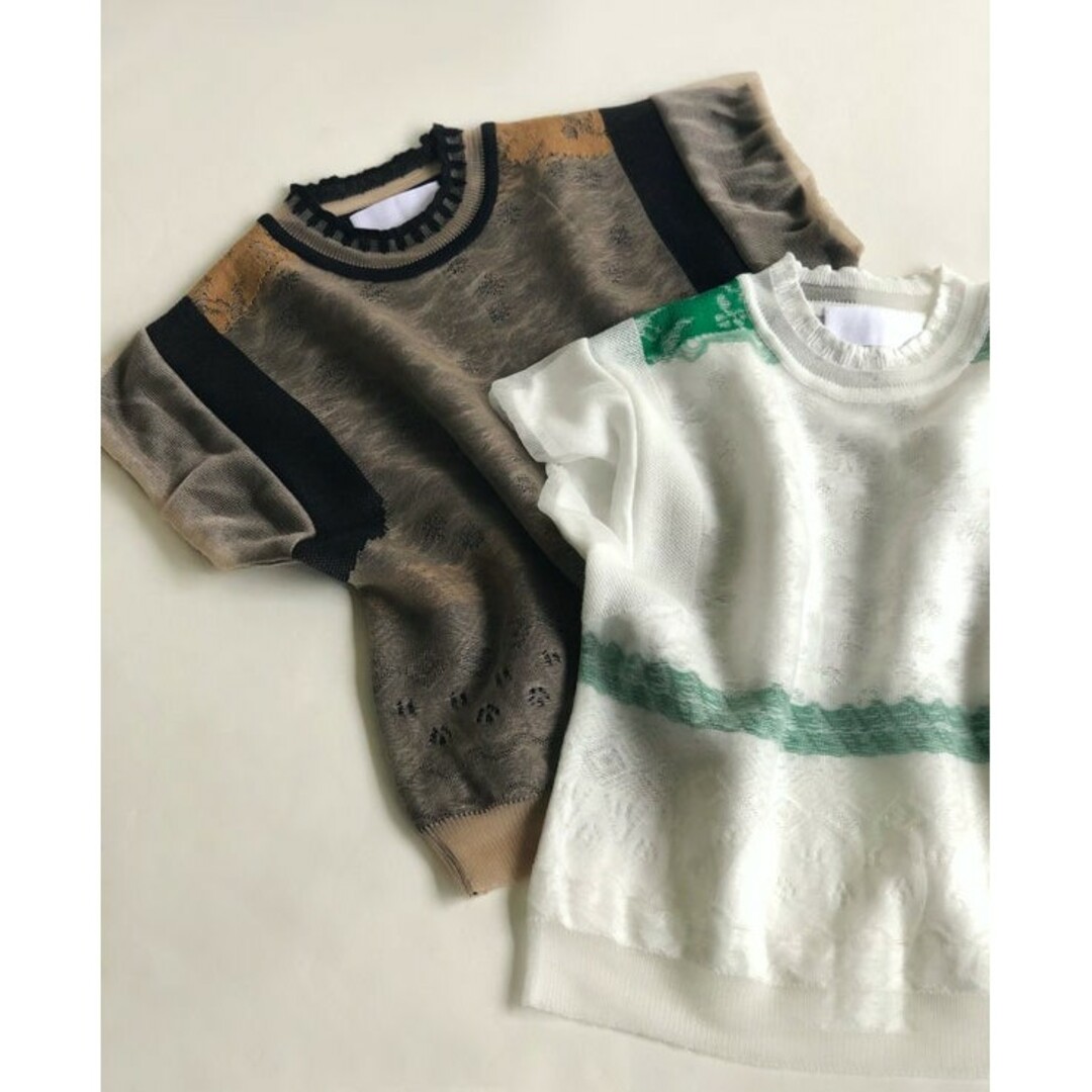 mame(マメ)のCocoon Layered Knit Tops コクーンレイヤードニット レディースのトップス(ニット/セーター)の商品写真