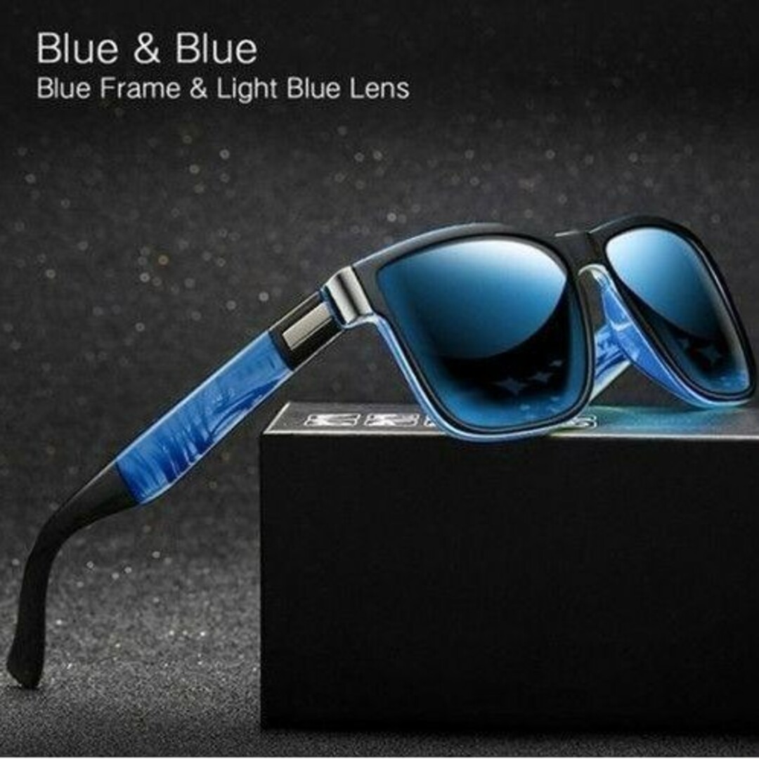 T420 新品 送料込み 偏光サングラス ノーブランド青 メンズのファッション小物(サングラス/メガネ)の商品写真