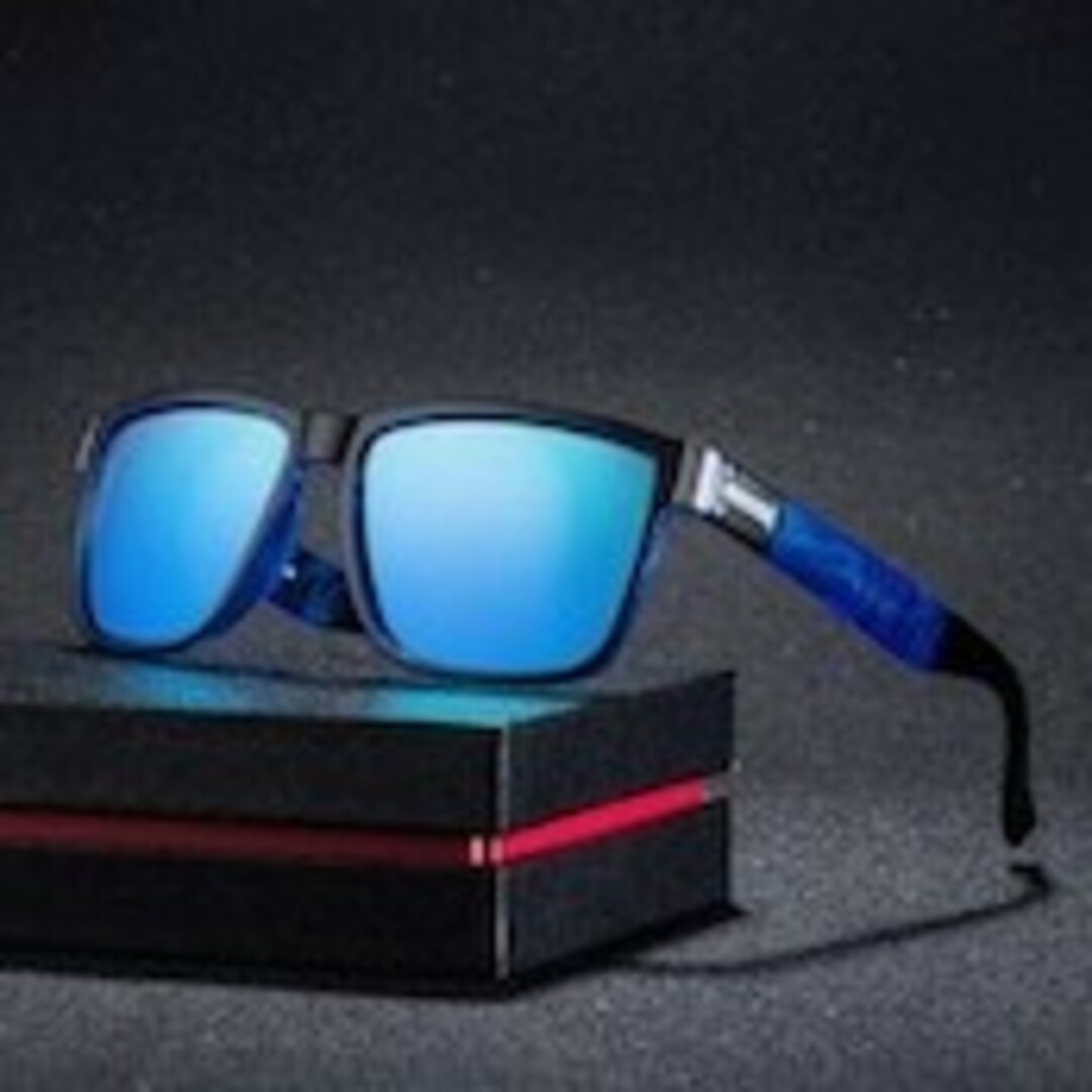 T420 新品 送料込み 偏光サングラス ノーブランド青 メンズのファッション小物(サングラス/メガネ)の商品写真