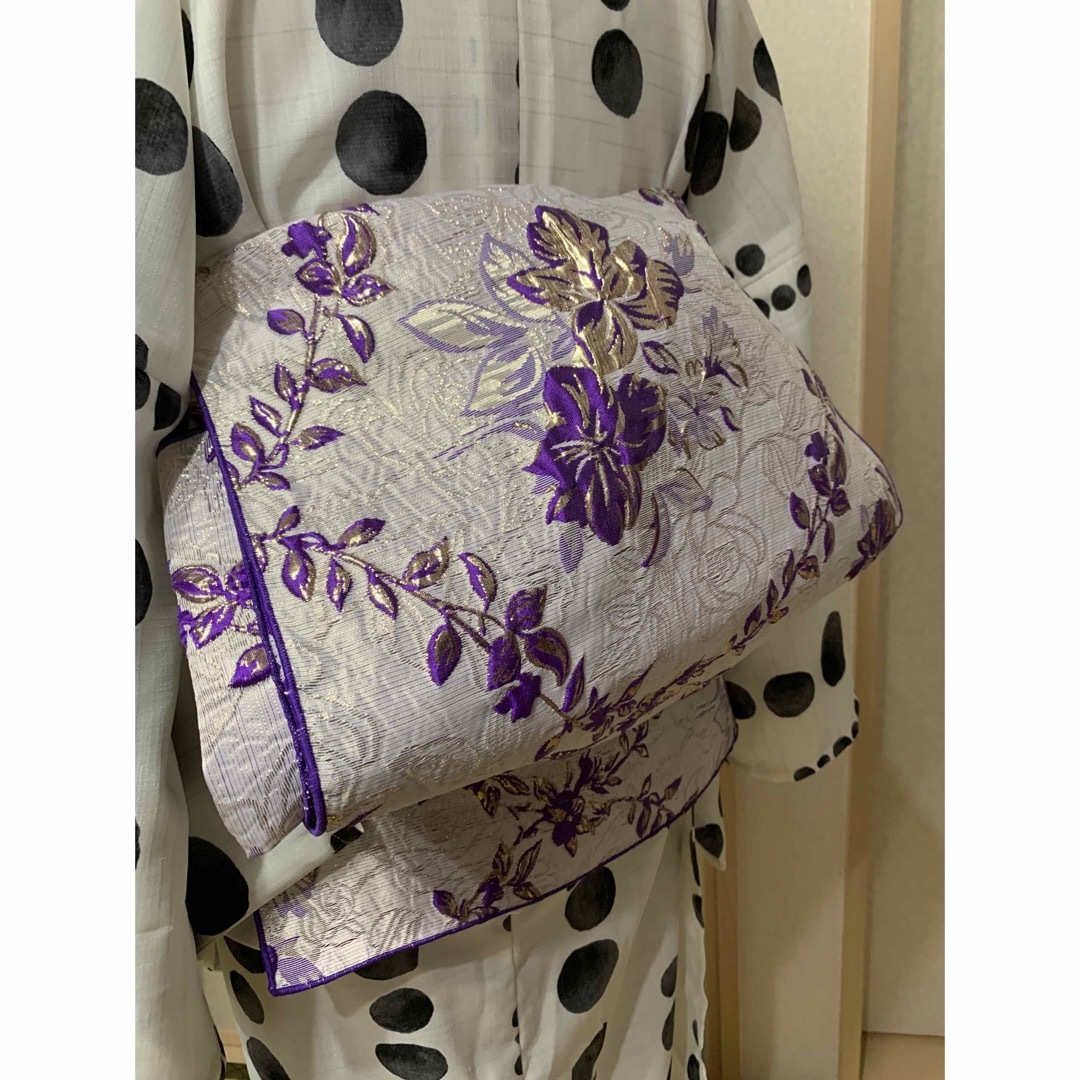 紫のしっとり大人兵児帯 レディースの水着/浴衣(帯)の商品写真