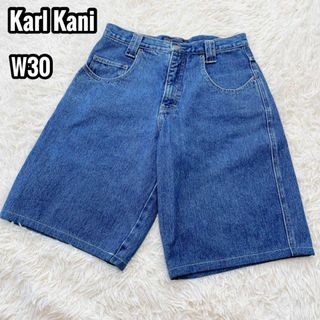 カールカナイ(Karl Kani)のKarl Kani ショートデニム ワイドシルエット 刺繍ロゴW30 M(ショートパンツ)