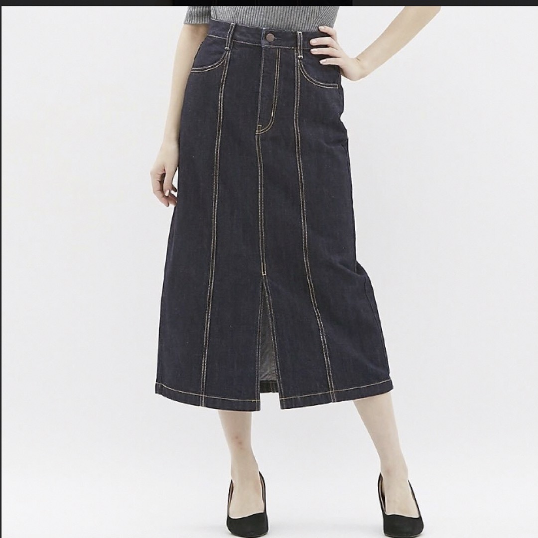 GU(ジーユー)のデニムスカート　Sサイズ　 レディースのスカート(ロングスカート)の商品写真