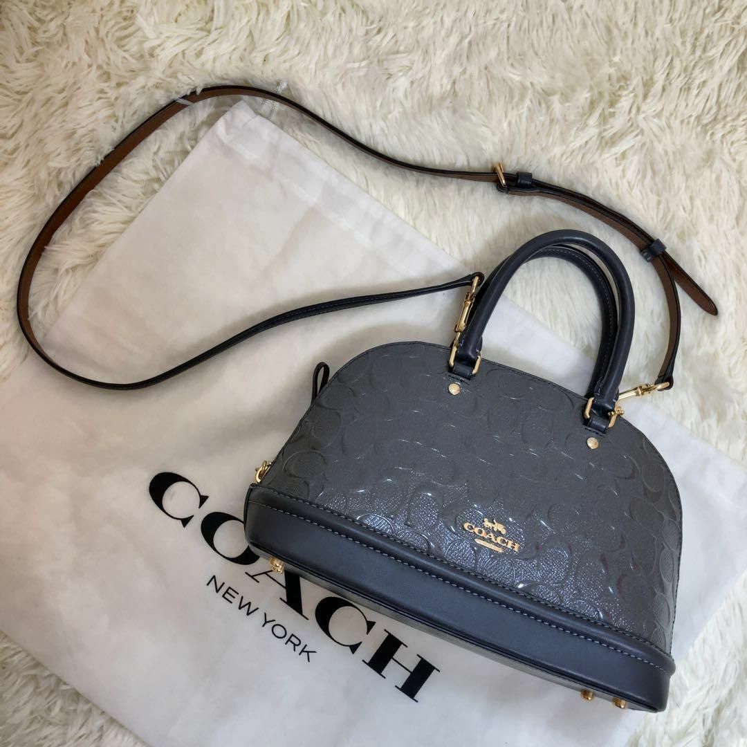 COACH コーチ シエラ サッチェル ハンドバッグ シグネチャー エンボス