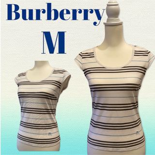 バーバリー(BURBERRY)の【美品】Burberry Tシャツ　カットソー　Mサイズ　ボーダー　春　夏　F(Tシャツ(半袖/袖なし))