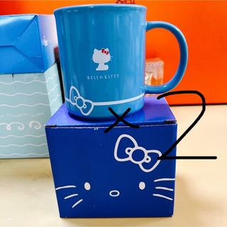 ハローキティ(ハローキティ)の💕新品💕Sanrio💕Kitty💕マグカップ2個set💕LAWSON💕非売品💕(食器)