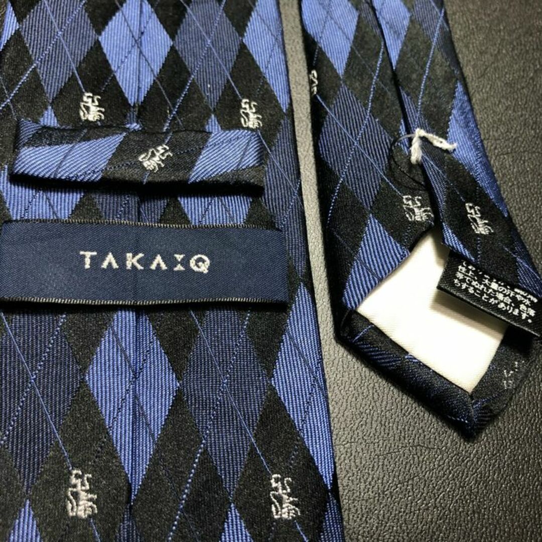 TAKA-Q(タカキュー)のタカキュー チェック ネイビー ネクタイ ナロータイ B103-E12 メンズのファッション小物(ネクタイ)の商品写真