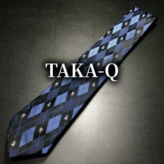 タカキュー(TAKA-Q)のタカキュー チェック ネイビー ネクタイ ナロータイ B103-E12(ネクタイ)
