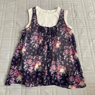 フォーエバートゥエンティーワン(FOREVER 21)のシフォンカットソー　花柄(シャツ/ブラウス(半袖/袖なし))