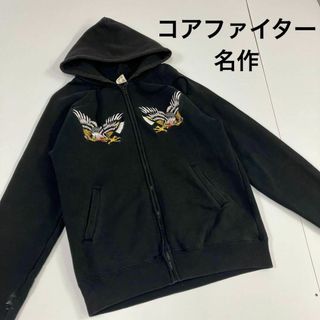 corefighter - コアファイター パーカー 刺繍 鷹 フェード オール古着