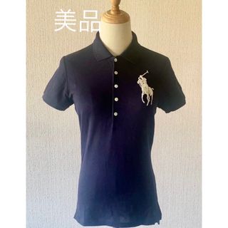 ポロラルフローレン(POLO RALPH LAUREN)の❤️ POLO RALPH LAU   ネイビー　ビーズポニー刺繍　サイズL(ポロシャツ)