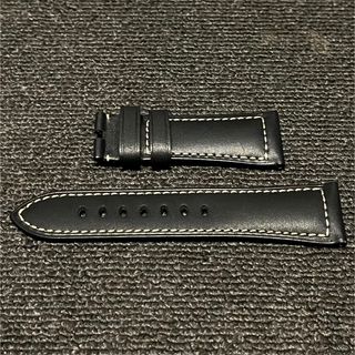 オフィチーネパネライ(OFFICINE PANERAI)のパネライ 純正 革ベルト ポンテベッキオ ブラック27mm/22mm 尾錠用(レザーベルト)