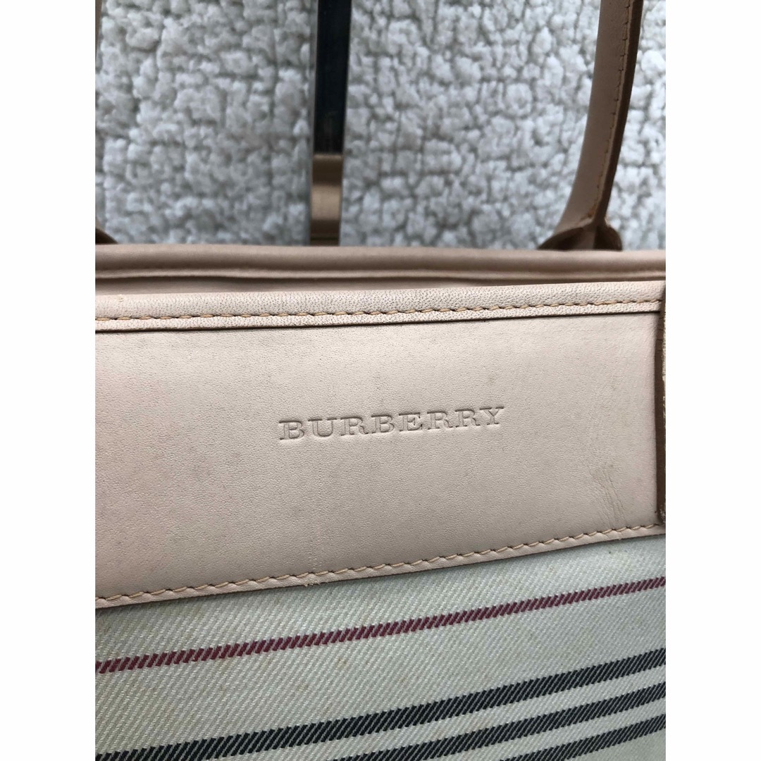BURBERRY - BURBERRY バーバリー ボーダー柄キャンバストートバッグの
