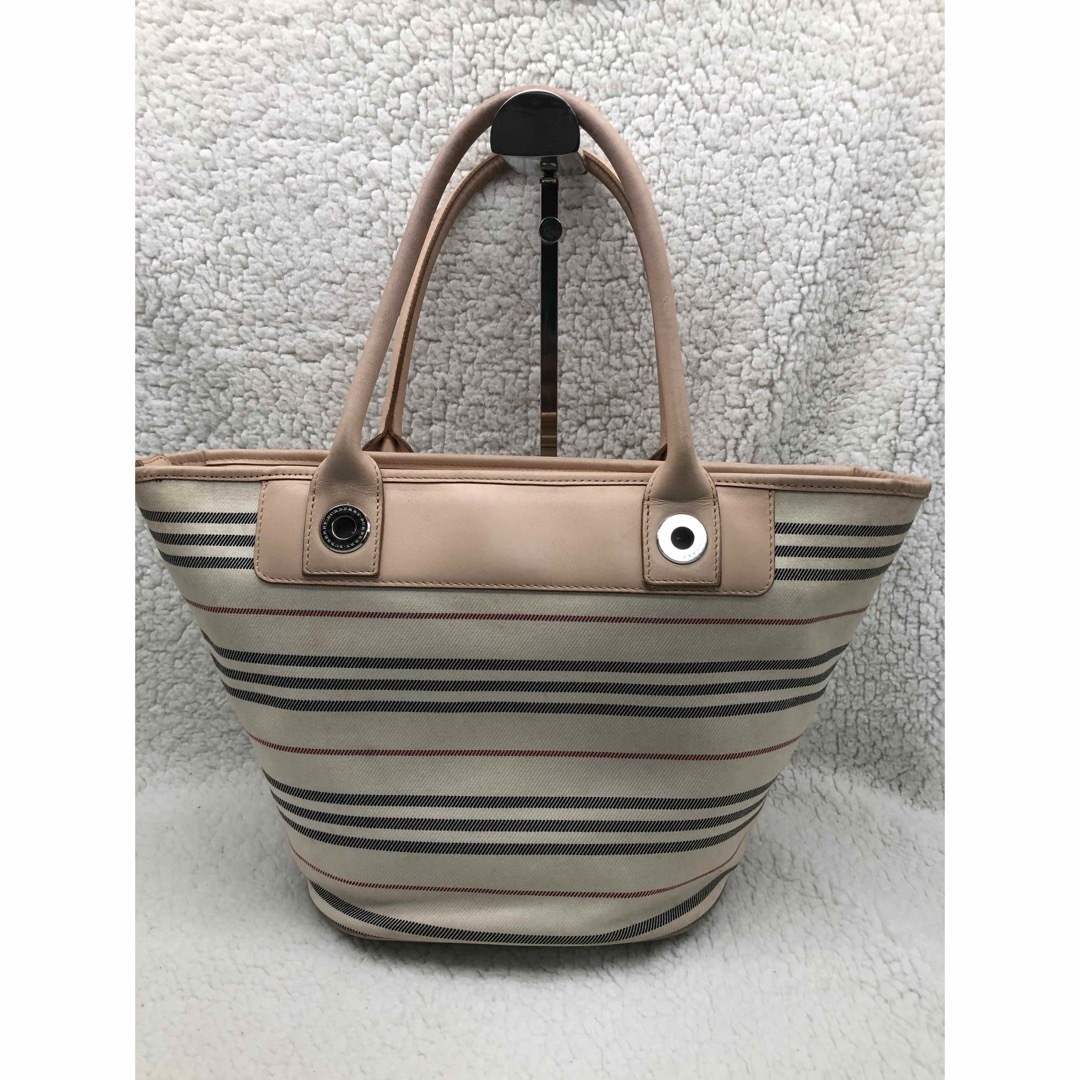 BURBERRY - BURBERRY バーバリー ボーダー柄キャンバストートバッグの