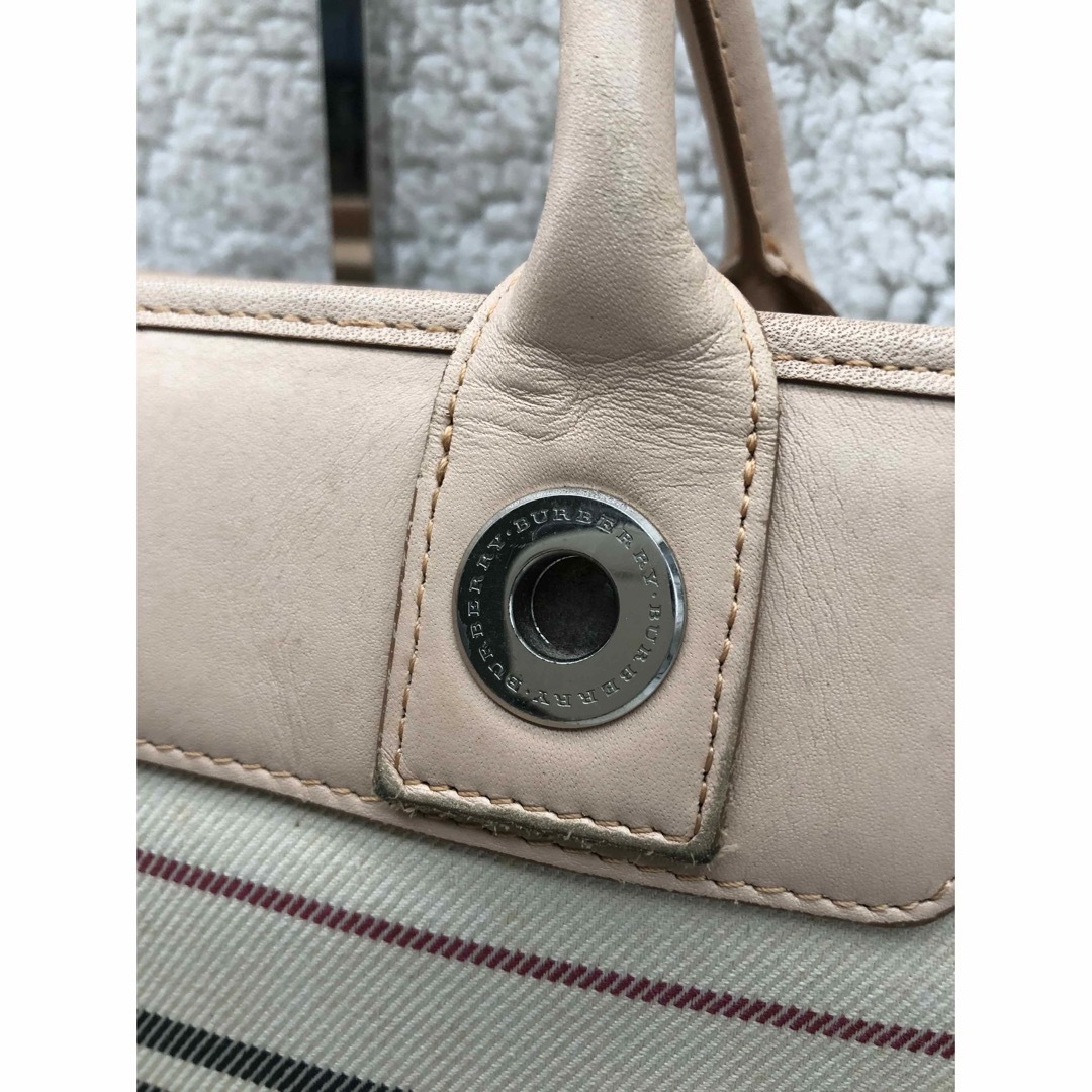 BURBERRY - BURBERRY バーバリー ボーダー柄キャンバストートバッグの