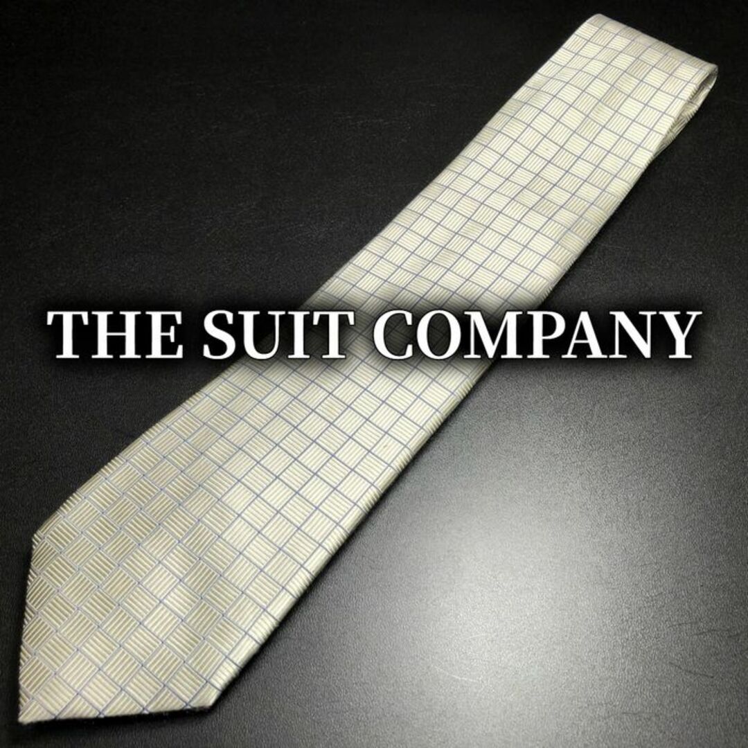 THE SUIT COMPANY(スーツカンパニー)のスーツカンパニー チェック シルバー ネクタイ B103-G11 メンズのファッション小物(ネクタイ)の商品写真