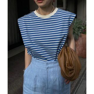 アメリヴィンテージ(Ameri VINTAGE)のAmerivintage OVER SHOULDER BORDER TOP(Tシャツ(半袖/袖なし))