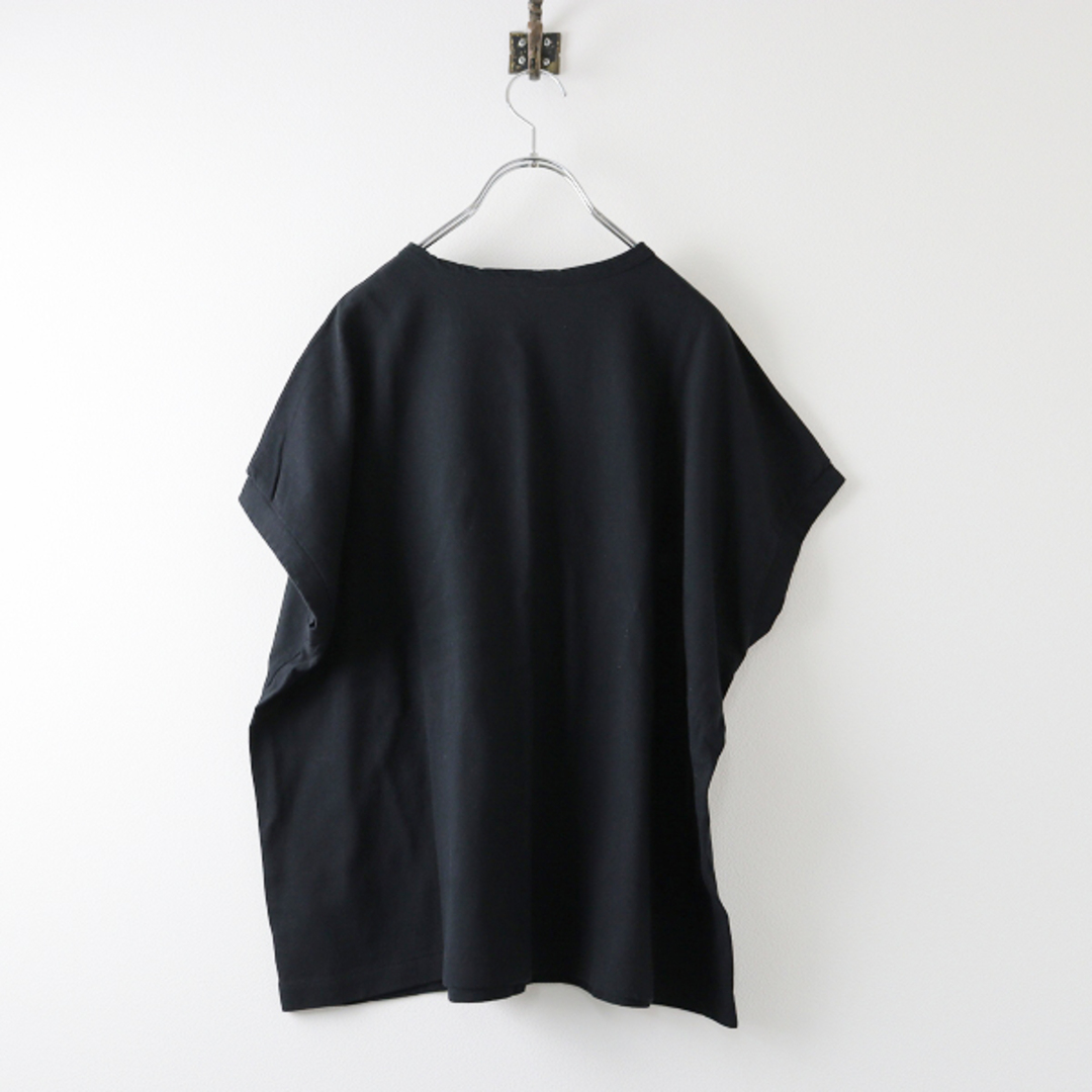 nest Robe(ネストローブ)の2023SS nest Robe ネストローブ コットンラフィ天竺 BIG Tee F/ブラック トップス 綿 カットソー クルーネック 【2400013419260】 レディースのトップス(カットソー(長袖/七分))の商品写真