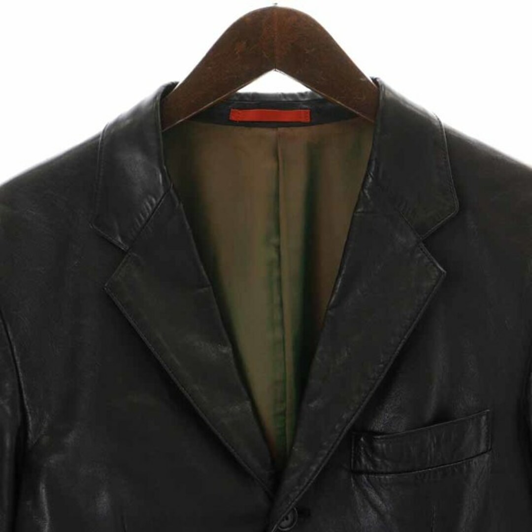 Paul Smith(ポールスミス)のPAUL SMITH レザージャケット 革ジャン テーラードジャケット S 黒 メンズのジャケット/アウター(テーラードジャケット)の商品写真