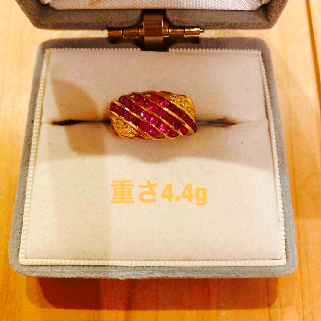 お値下げ致しました k18 ルビーダイヤモンドリング-