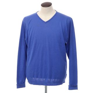 ジョンスメドレー(JOHN SMEDLEY)の【中古】ジョンスメドレー JOHN SMEDLEY コットン Vネック プルオーバーニット ブルー系【サイズL】【メンズ】(ニット/セーター)