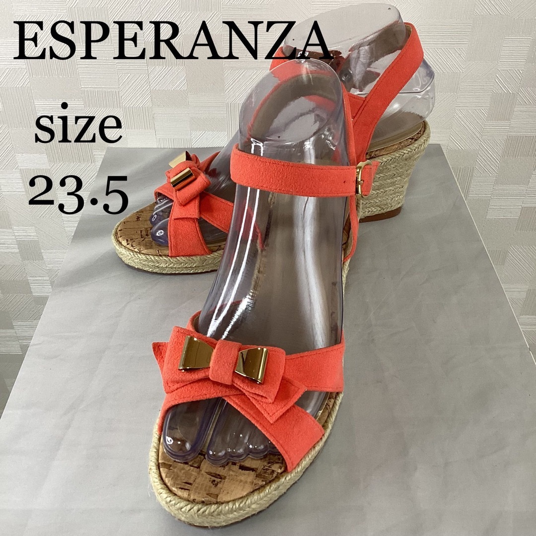 ESPERANZA(エスペランサ)のエスペランサ　オレンジ　スエード2WAYサンダル レディースの靴/シューズ(サンダル)の商品写真