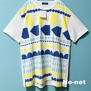 ネネット(Ne-net)の【Ne-net】ネネット テキスタイル総柄 ビックTシャツ タグ付未使用 L(Tシャツ(半袖/袖なし))