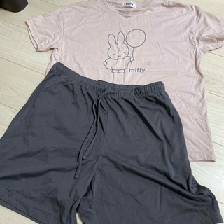 ミッフィー(miffy)の【ミッフィー】ルームウェア　くすみピンク✖️グレー(ルームウェア)