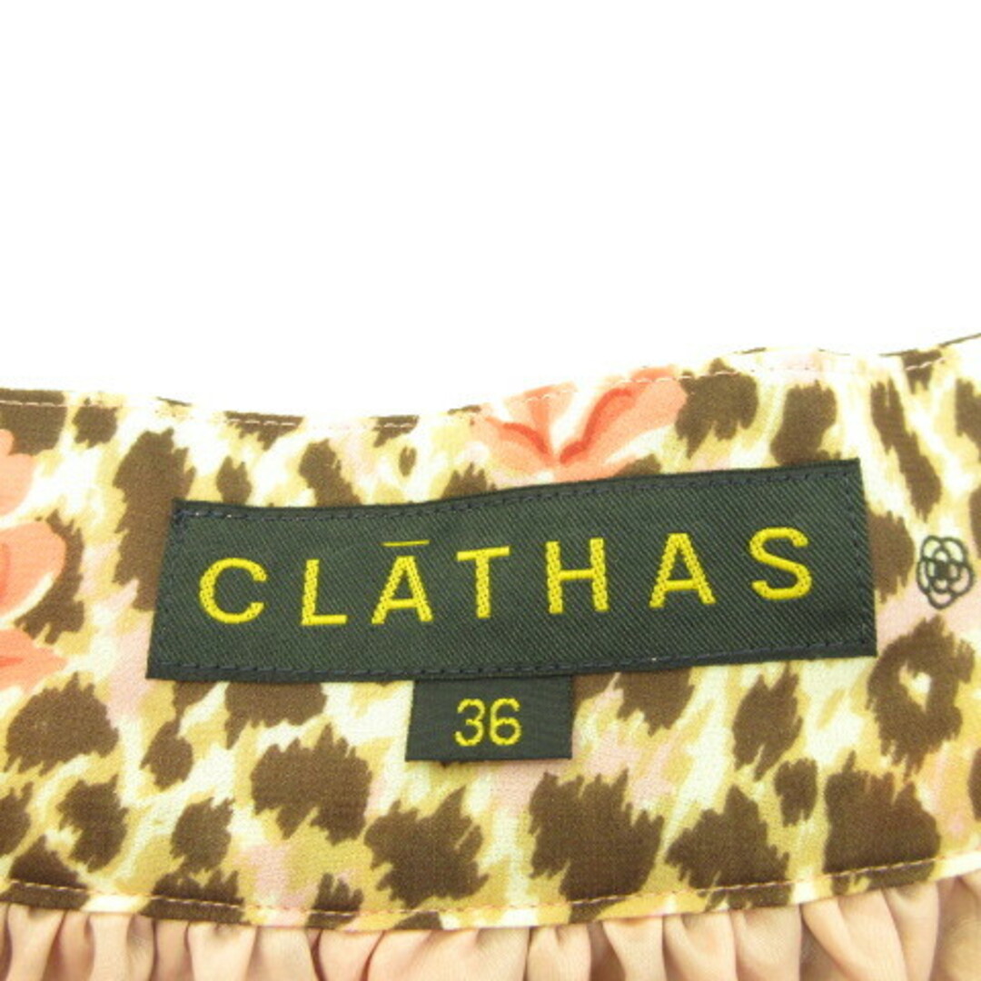 CLATHAS(クレイサス)のクレイサス CLATHAS フレアスカート ミニ ヒョウ柄 ピンク 茶 36 レディースのスカート(ミニスカート)の商品写真