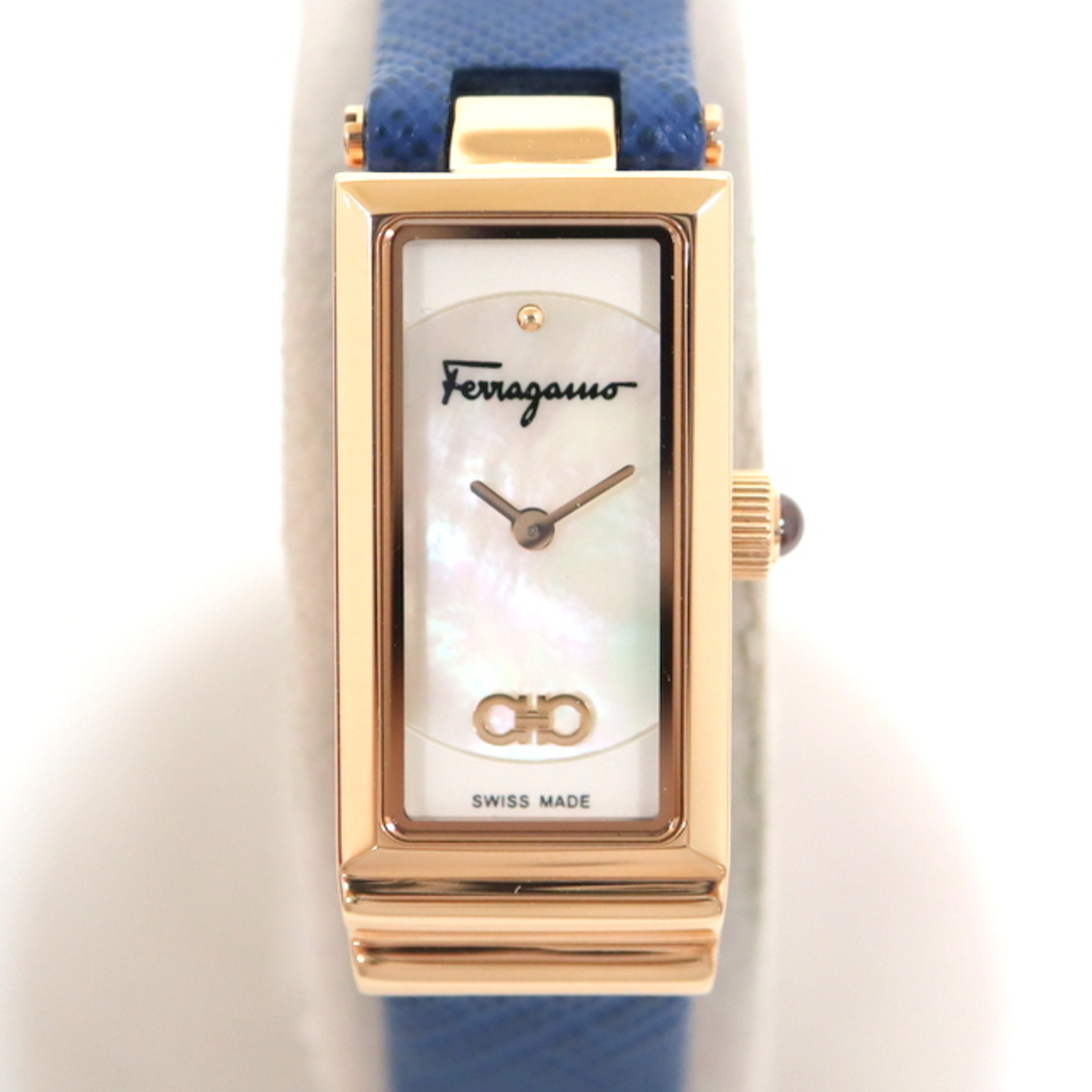 【Salvatore Ferragamo】フェラガモ エッセンシャル 腕時計 クオーツ SS×レザー ローズゴールド×ブルー SFMK/ok01828kt