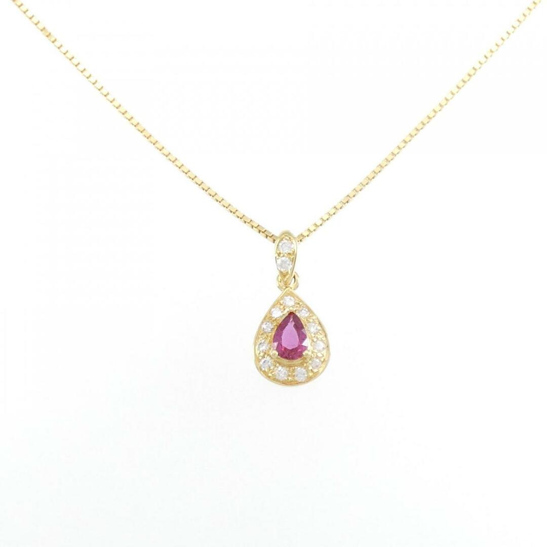 18KTYG/750YG ルビー ネックレス 0.25CT