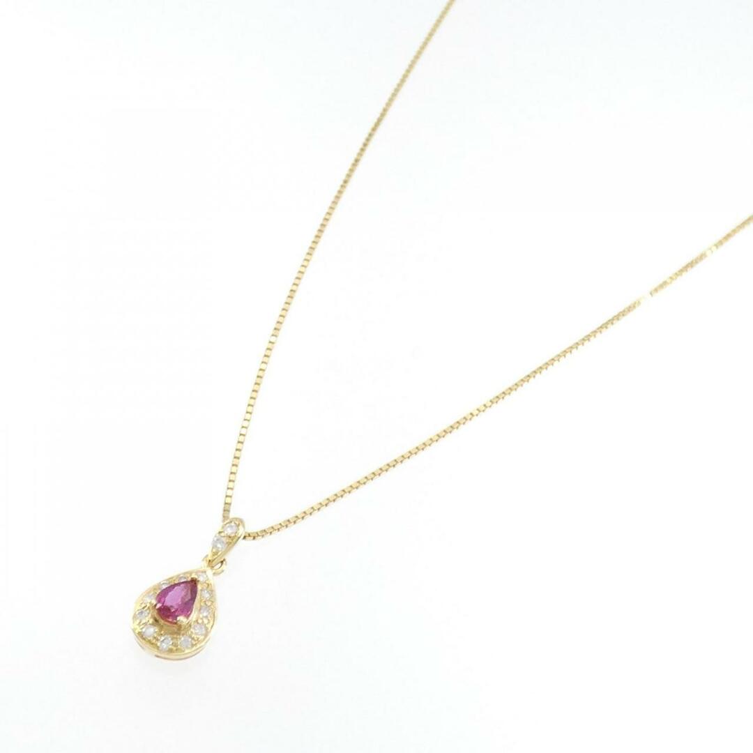 18KTYG/750YG ルビー ネックレス 0.25CT