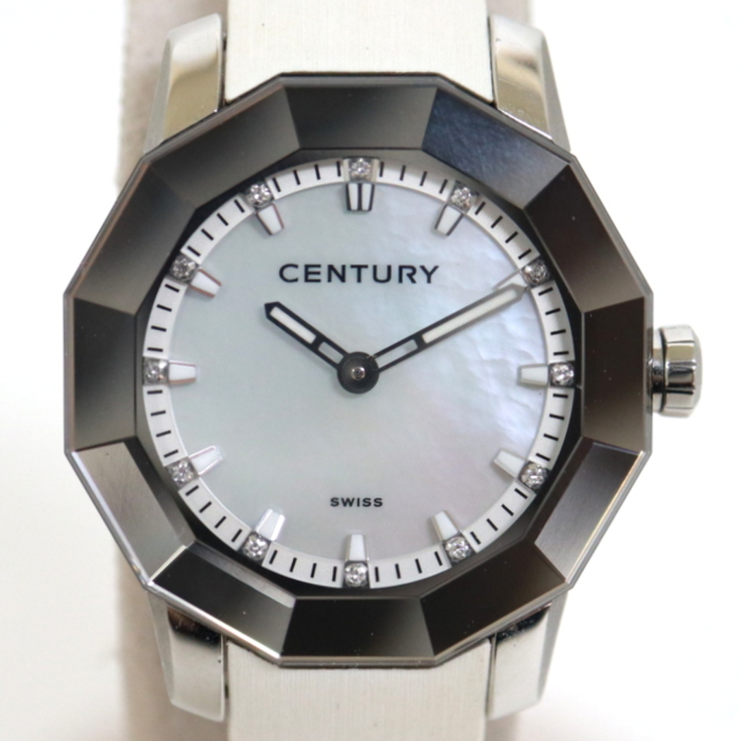 【CENTURY】センチュリー プライムタイム 腕時計 クオーツ SS×ラバーベルト シェル文字盤 606.7.S.A1.13.15D.QZN/kr08611ko