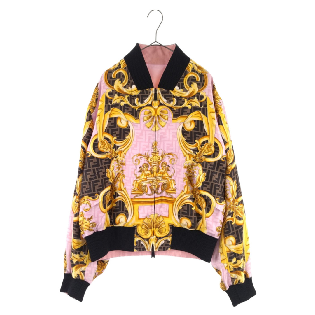 FENDI フェンディ ×VERSACE Fendace Silk Bomber Jacket Multi ヴェルサーチェ フェンダーチェ ズッカ柄 シルク リバーシブルボンバージャケット マルチ FW1091 AJN8 F1H3U